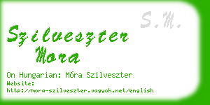 szilveszter mora business card